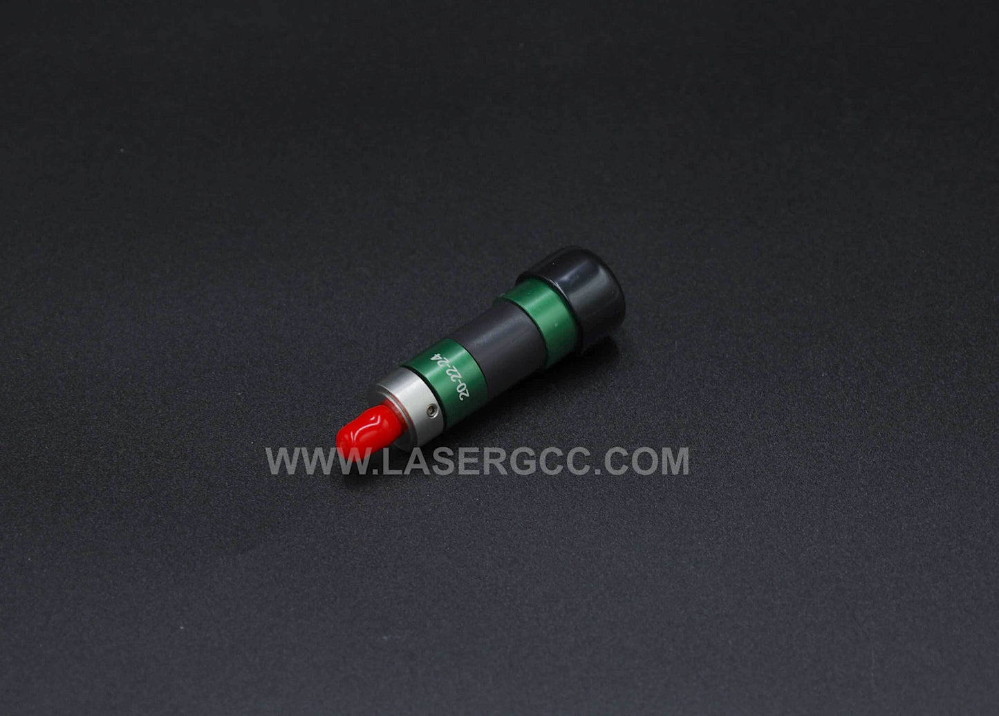 Candela end cap with lens for 20mm, 22mm, and 24mm spot sizes, designed for precise laser energy delivery and protection