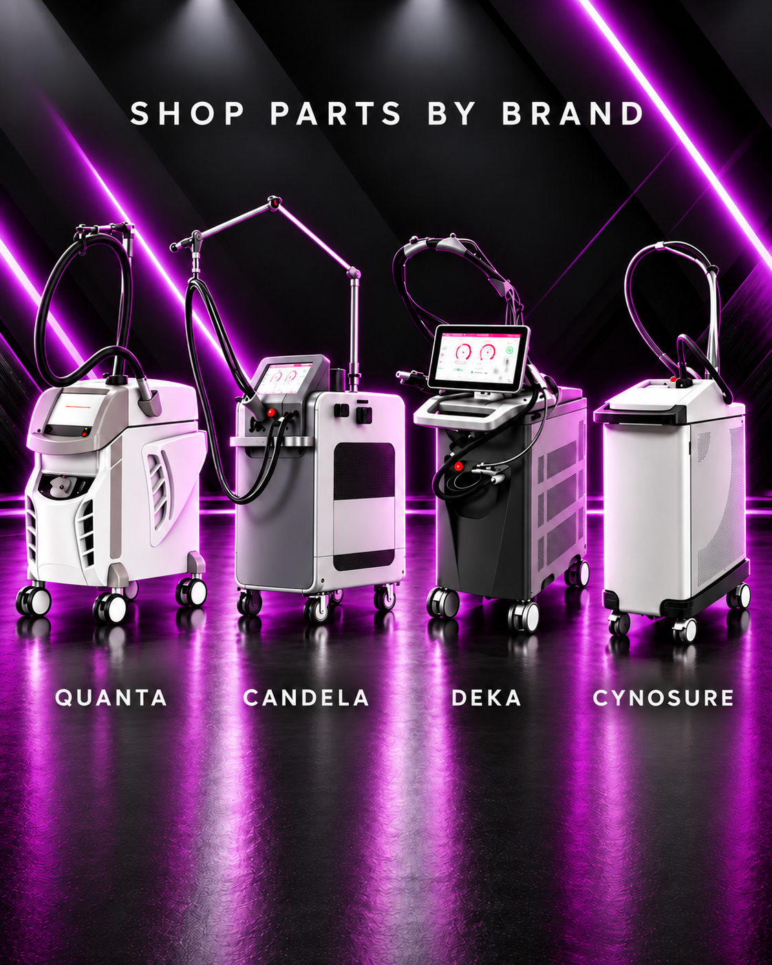 Quanta System, Candela, DEKA and Cynosure laser machines